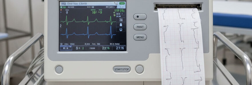 A thermal printer mechanism in an ECG device